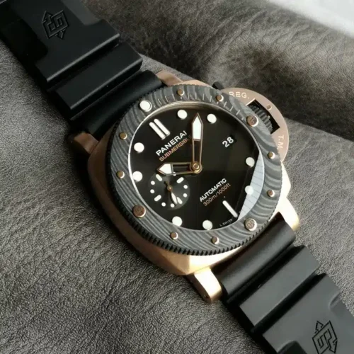 Replica Panerai Submersible Goldtech OroCarbo Black Bezel PAM1070
