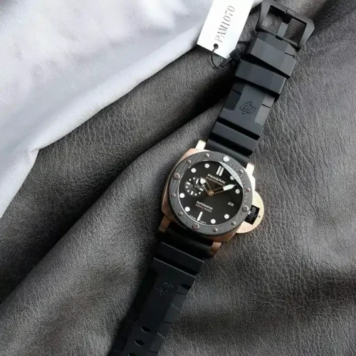 Replica Panerai Submersible Goldtech OroCarbo Black Bezel PAM1070